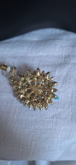 Diamante & Torquoise Statement Earrings