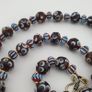 Vintage Venetian Style Eyes & Chevron Glass Beads Necklace Image 8