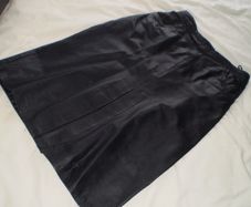 Leather jacket and skirt