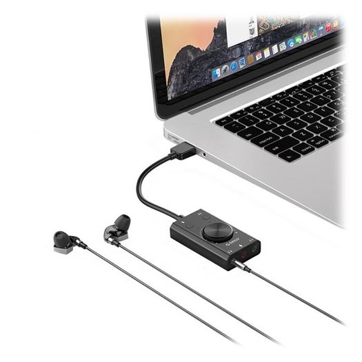 ORICO Multifunction USB External Digital Stereo Sound Card (3 AUX+Full Sound Control) (For PC/Laptop/PS/Mobile/Tablet) (Brand New/Warranty)