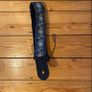 Blue leather bound patterned guitar strap Image 2