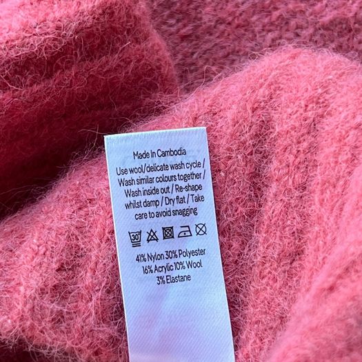 NEW George Pink Wool Blend Oversized Jumper M UK 12-14