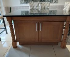 Marble kitchen Table/Island with 6 Stools