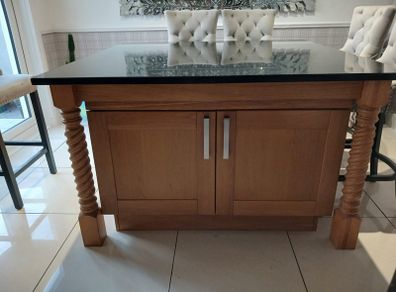 Marble kitchen Table/Island with 6 Stools