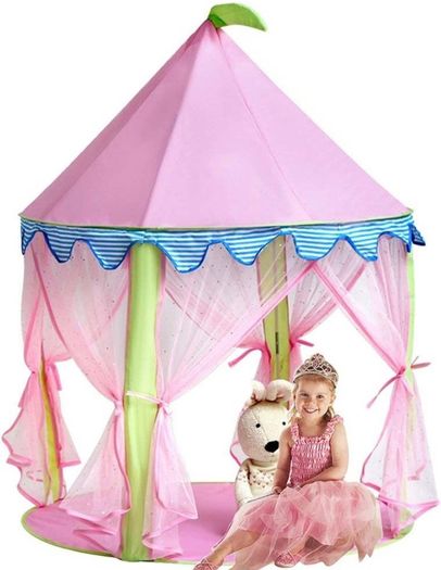Girls Play Tent&Princess Castle Portable Playhouse, Pink Pop up tent for Kids Indoor/Outdoor Game (FREE POSTAGE)