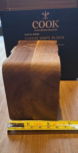 Small Acacia Wood Cheese Knife Block