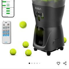 Tennis ball machine for practice.