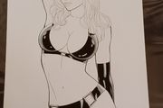 Original Comic Art of DC Lady Hawk by Rubismar de Costa