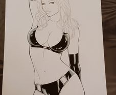 Original Comic Art of DC Lady Hawk by Rubismar de Costa