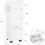 Bathroom Cabinet white with 3 Drawers, 4 Compartments Image 5