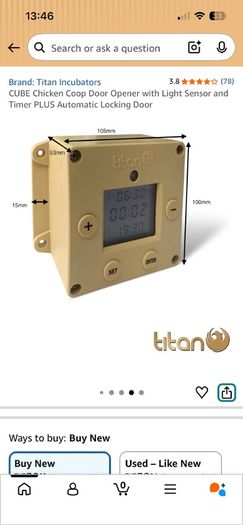 Titan Chicken Coup Door and Cube Timer