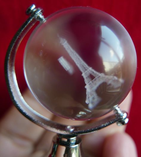 3d Laser Engraved Crystal Sphere with a Sandblasted