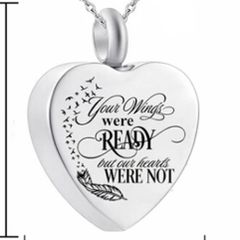 Love heart ashes urn necklace