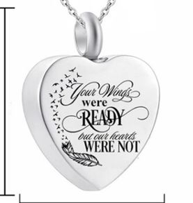 Love heart ashes urn necklace