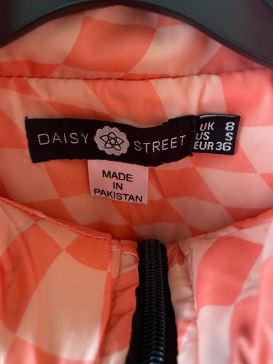 Checked orange coat Uk 8 daisy street
