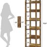 6 Tier Slim Bookcase 71 Inch Tall Arched Bookcase with Shelves for Small Space Narrow Display Shelf Wood Open Storage Shelf Image 2