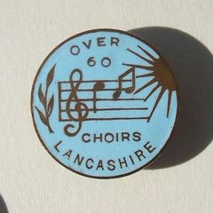 OVER 60 CHOIRS LANCASHIRE - a vintage enamelled membership badge (c.1950's). A scarce to rare badge.