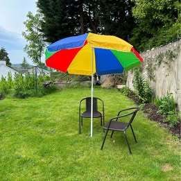 Summer Pride Rainbow Or Black & Red Garden Pub Party Parade Umbrellas. Brand New In Box 2 Metre