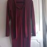 ASOS Burgundy Dress with Tie Neck Image 2