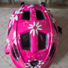 Halfords kids girls pink flowers cycling helmet S