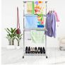BRAND NEW Household Laundry Drying Rack Three-layer Foldable Clothes Drying Rack Stainless Steel Adjustable Clothing Storage Racks Image 2