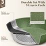 Kitchen Academy Granite Non-Stick Cookware Set 12-Piece, Sage Green Induction Hob Compatible Pots and Pans Set with Frying Pan & Saucepan, PFOA Free Image 3