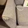 L corner grey sofa and foot stool Image 2