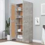Book Cabinet Concrete Grey 82.5x30.5x185.5 cm Chipboard Image 3