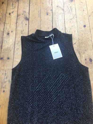 ICHI Black Sparkly sleeveless top (Brand New)
