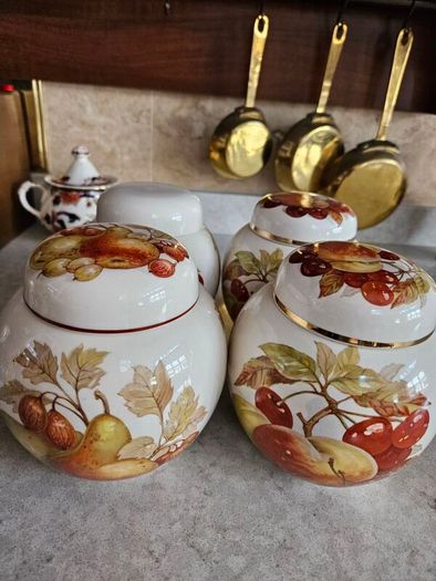 Set of stunning vintage lidded jars