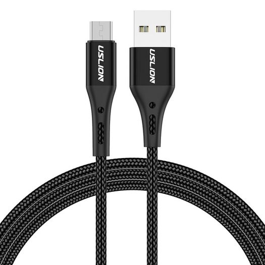 USLION Micro USB Fast Charging QC 3.0-2.0 2A (3M) & Data Sync Nylon Braided Cable (Brand New/Warranty)