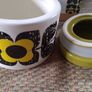 Orla Kiely Scribble Square Flower Sunshine Ceramic Storage Jar Small New Boxed Image 3