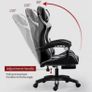 Gaming Chair Ergonomic Computer Chair Office Chair Desk Swivel Chair Adjustable Reclining Footrest Cushion White New! Image 4