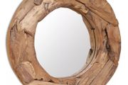 Decorative Mirror Teak 60 cm Round
