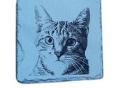 Cat picture, personalised slate coaster, gift, present