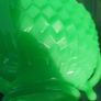 Vintage Art Deco Green Uranium Jadeite Glass 3 Handle Bowl Diamond Pattern UV Reactive Image 4