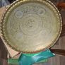 Middle Eastern Extra Large Brass Tray Arabic Calligraphy with Fine Incised Engravings Image 2