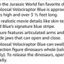 Jurassic World Large Dinosaur Toy, Super Colossal Velociraptor Blue Action Figure 3.5 Feet Long with Eating Feature Image 6
