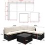 _Poly Rattan XL Lounge Set with Thick Cushions and Pillows Garden Lounge Garden Furniture Set, Black & Cream Image 6