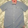 DC Skate Co Mens Short Sleeve Shirt Size Medium Royal Blue Check Image 2