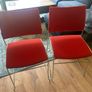 4 Casala Designer Red Upholstered Chairs with steel legs Image 5