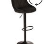 Roma Black Adjustable Bar Stool  Gold Velvet Seat, Black Metal Base Image 5