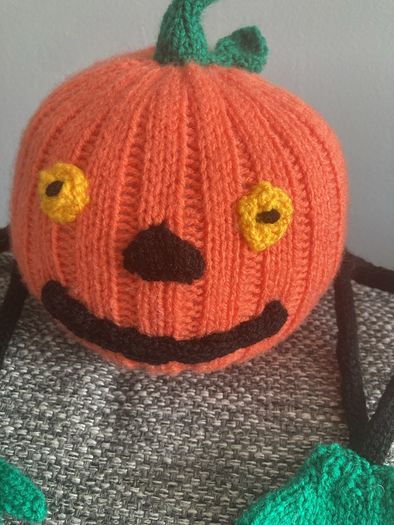 Hand knit pumpkin