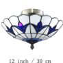 12 Inch Tiffany Style Ceiling Light Vintage Stained Glass Tiffany Ceiling Light Lamp Flush Mount Ceiling Lighting Fixtures (12 Inch) Image 2