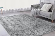 NEW SALE | Rugs Living Room - Grey Area Rugs for Bedroom Non-Slip - Modern Super Soft Fluffy Shaggy Thick Pile Small Rug Non-Shedding, 50cm x 80cm