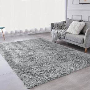 NEW SALE | Rugs Living Room - Grey Area Rugs for Bedroom Non-Slip - Modern Super Soft Fluffy Shaggy Thick Pile Small Rug Non-Shedding, 50cm x 80cm