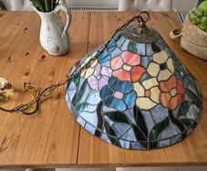 Vintage Tiffany style stained glass pendant light
