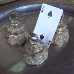 3 brass sanctuary bells, D18, post 7e