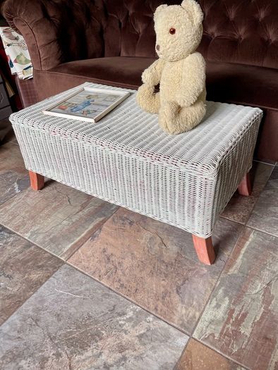 Sturdy Versatile Rattan and Bamboo Low Bench