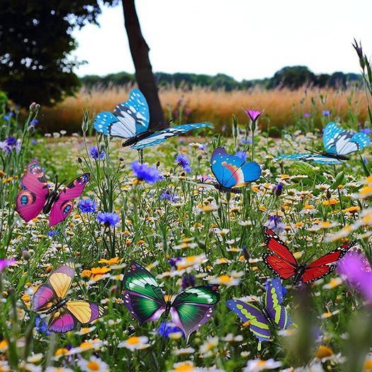 24pcs Garden Butterflies on Sticks, Garden Ornaments Outdoor, Decorative Butterflies for Flower Pot/Plant/Yard/Garden Summer Houses, Fairy Garden Accessories (FREE SHIPPING)
